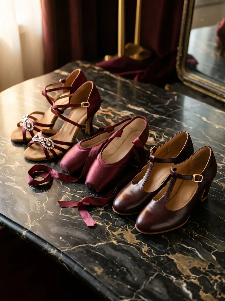 A set of professional dance shoes
