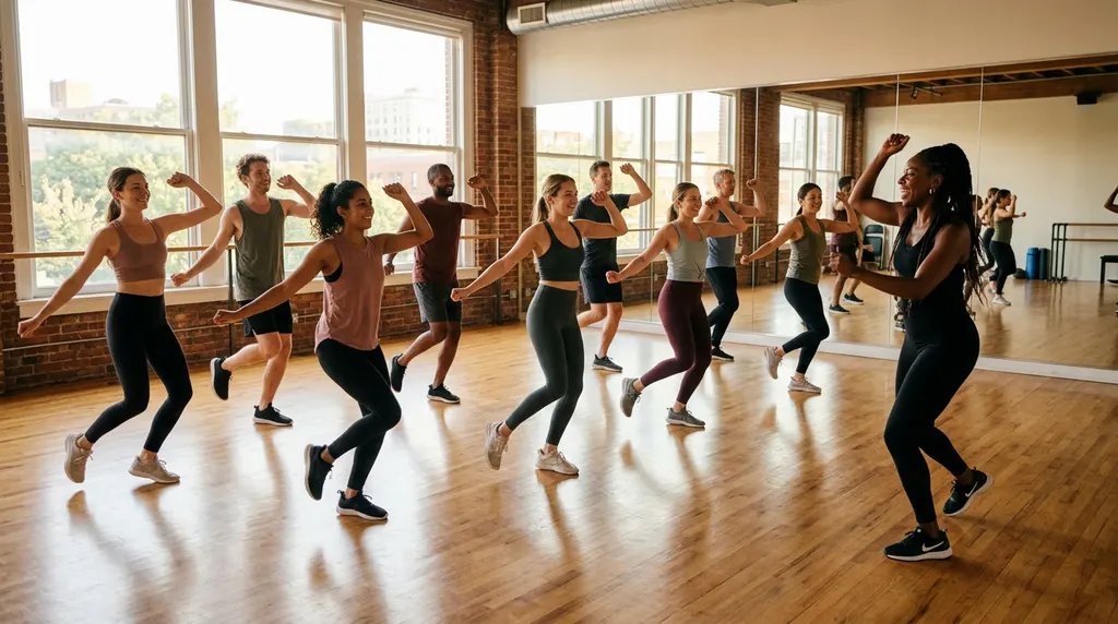 Pulse Dance Studio — a group class in a mirrored hall